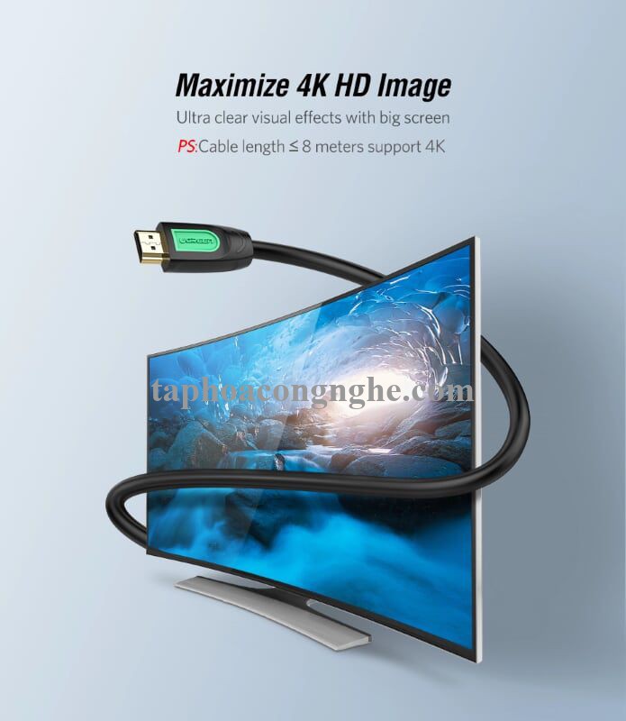 Ugreen 40463 3M màu Đen Cáp tín hiệu HDMI chuẩn 1.4 hỗ trợ phân giải 4K * 2K HD101 30040463